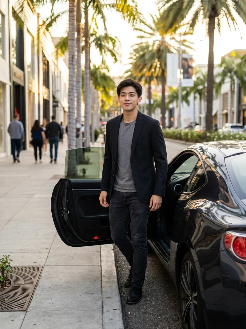 AI-generated fictional adult in Boutique Avenue Arrival.